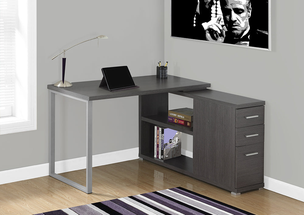 I 7135 - COMPUTER DESK – GREY LEFT OR RIGHT FACING CORNER BY MONARCH SPECIALTIES INC
