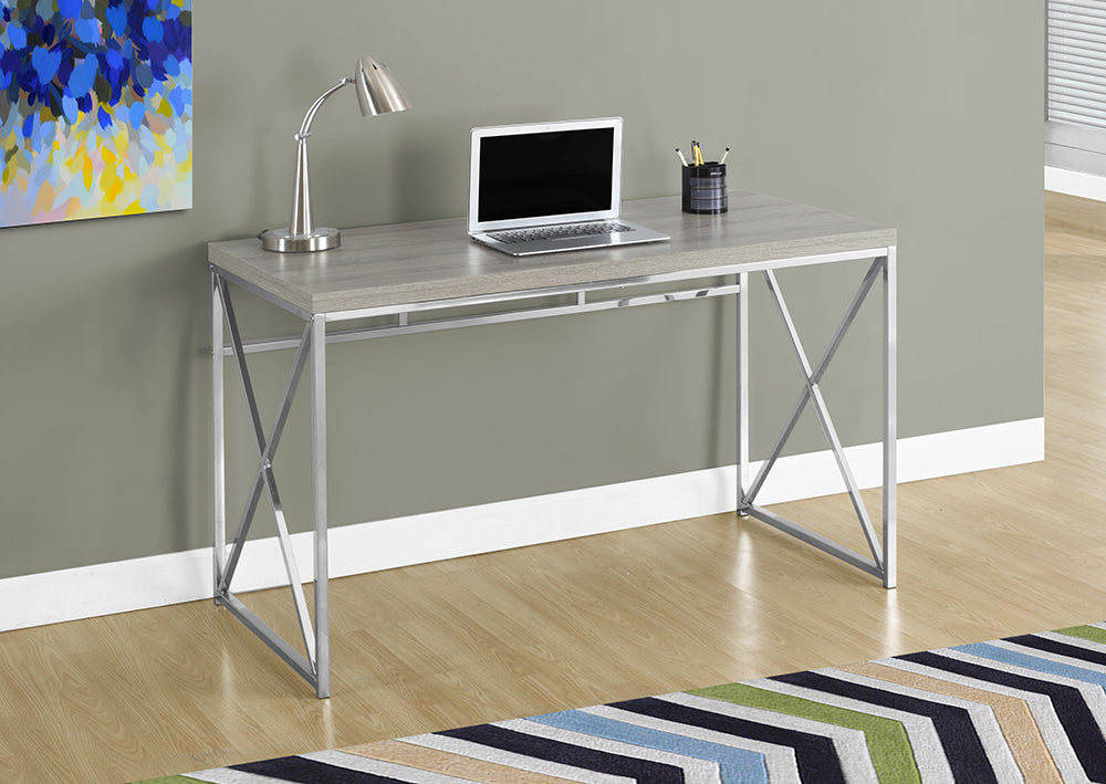 I 7204 - COMPUTER DESK – 48"L / DARK TAUPE / CHROME METAL BY MONARCH SPECIALTIES INC