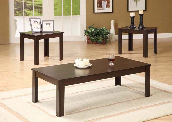 I 7842P - CAPPUCCINO 3PCS COFFEE TABLE SET BY MONARCH SPECIALTIES INC