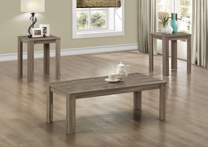 I 7912P - DARK TAUPE RECLAIMED-LOOK 3PCS TABLE SET BY MONARCH SPECIALTIES INC