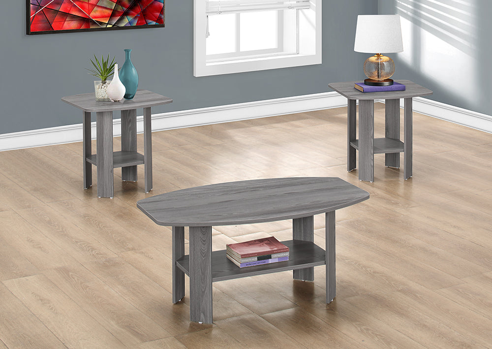 I 7925P - TABLE SET – 3PCS SET / GREY BY MONARCH SPECIALTIES INC