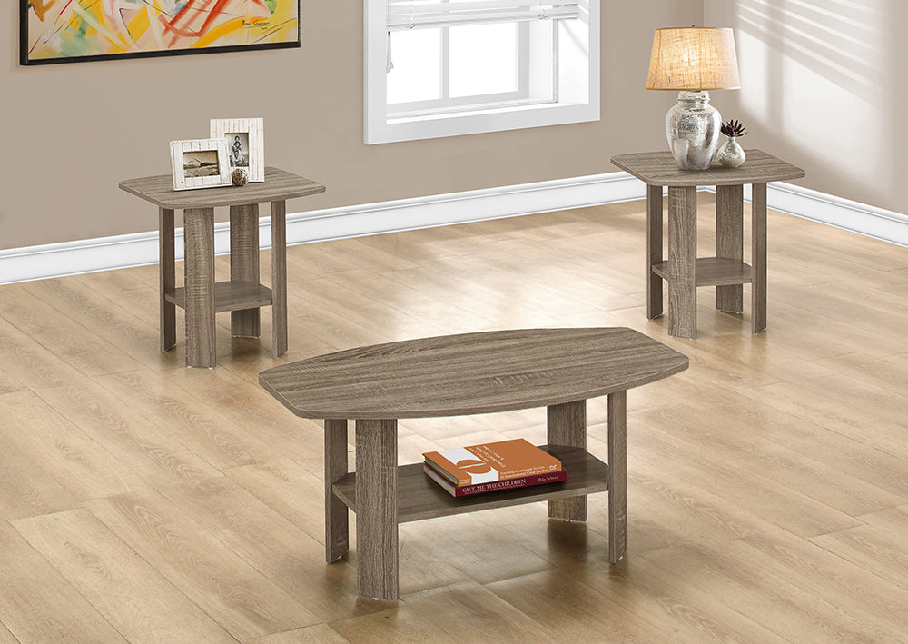I 7927P - TABLE SET – 3PCS SET / DARK TAUPE BY MONARCH SPECIALTIES INC