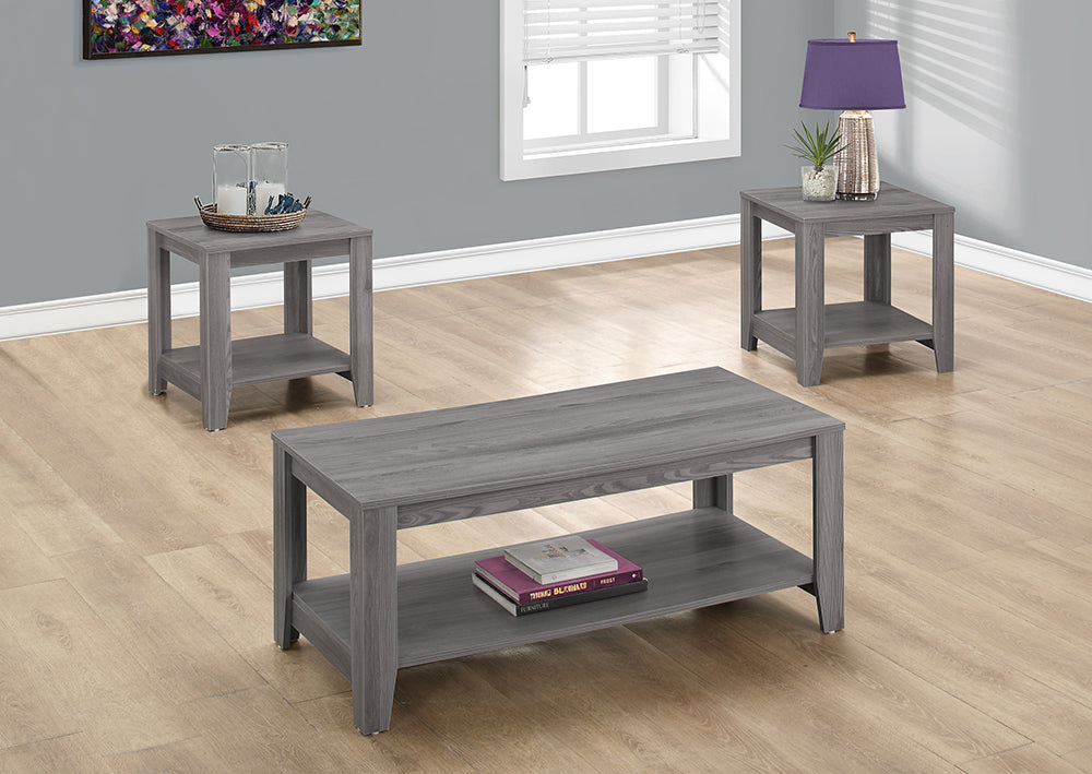 I 7991P - TABLE SET – 3PCS SET / GREY By Monarch Specialties Inc