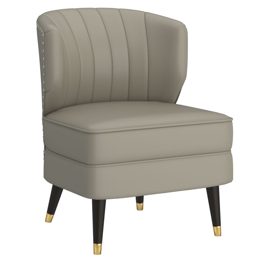 Kyrie Accent Chair in Grey-Beige by Worldwide Homefurnishings Inc