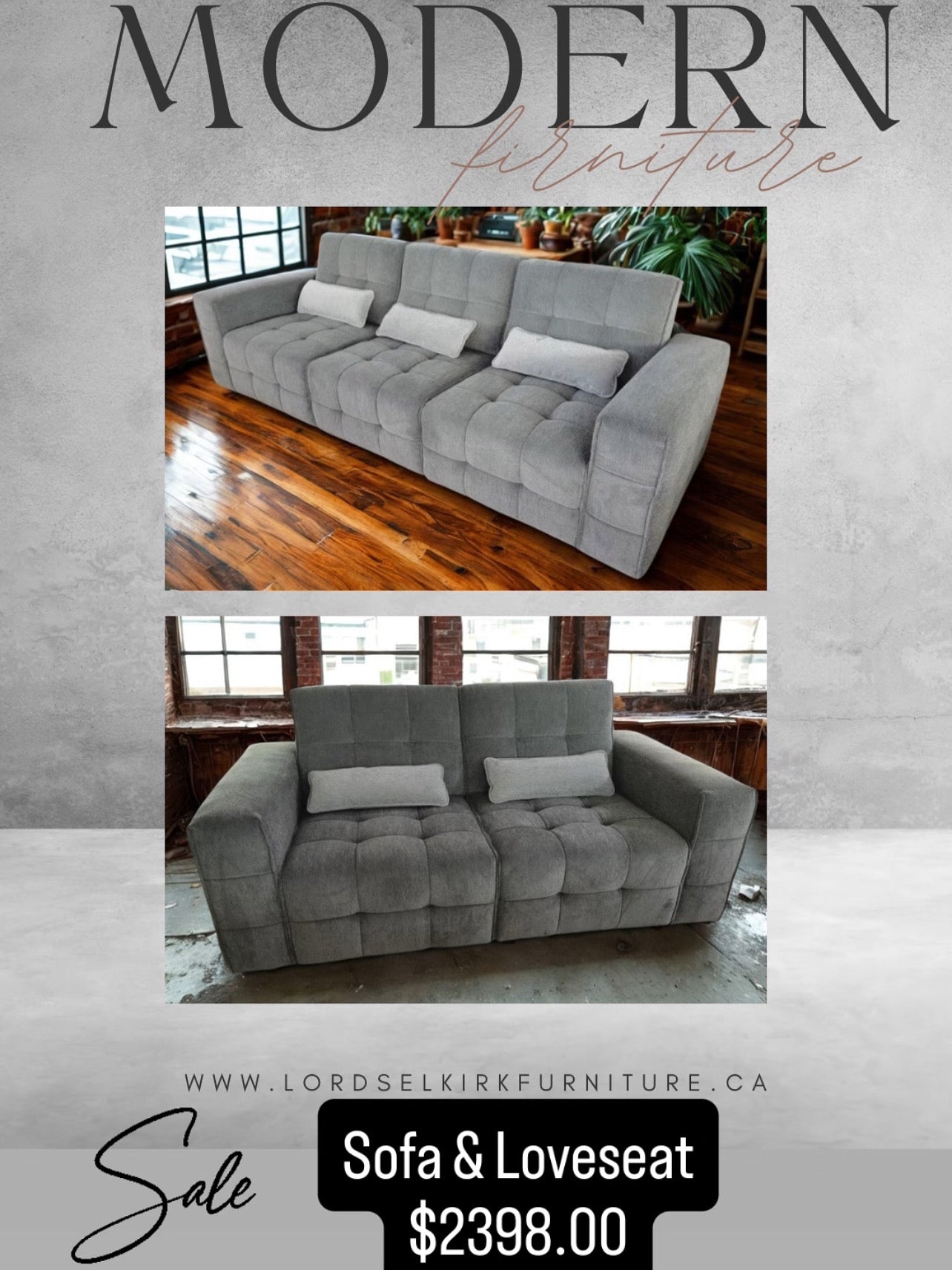 PG9800 - Sofa & Loveseat in Grey