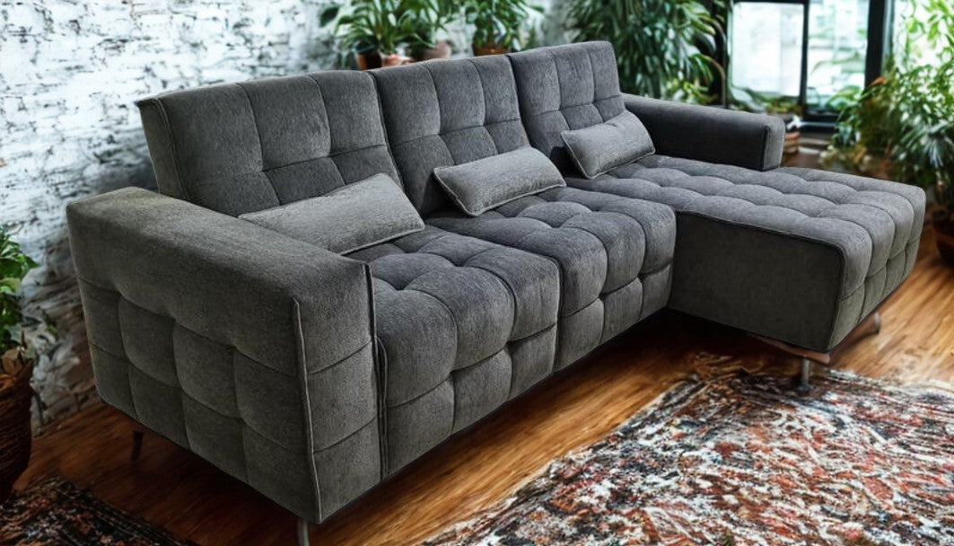 PG9800 - Sofa with Chaise in Grey