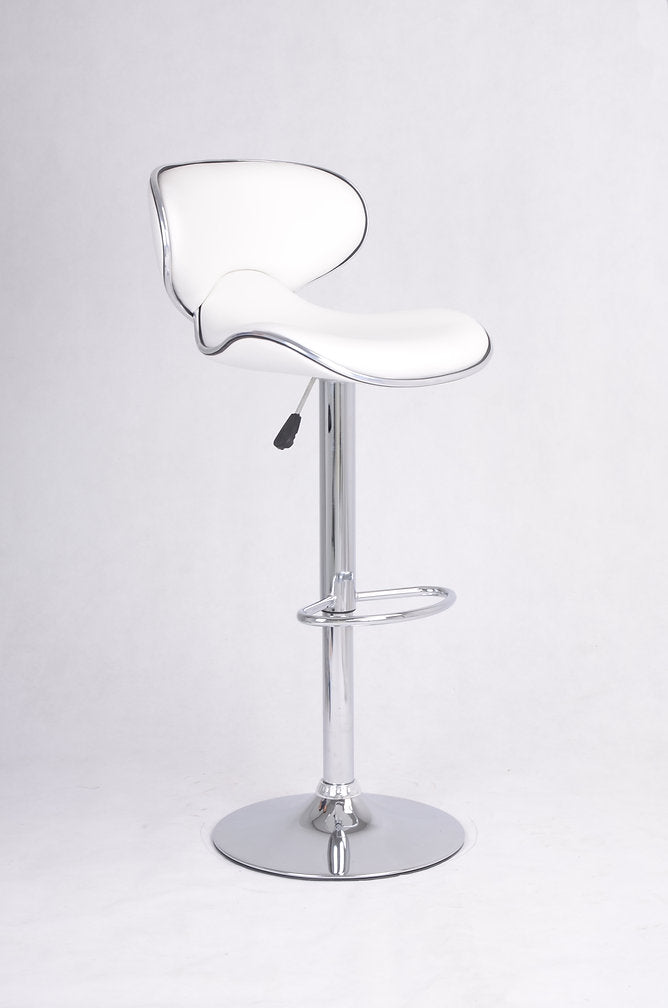 ST-7703-W - Bar Stool in White PU by International Furniture