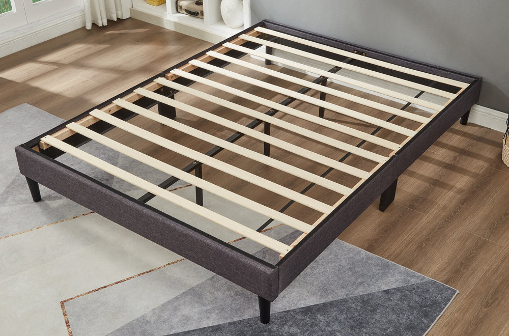 T2430 - Double Platform Bed Frame Base in Charcoal