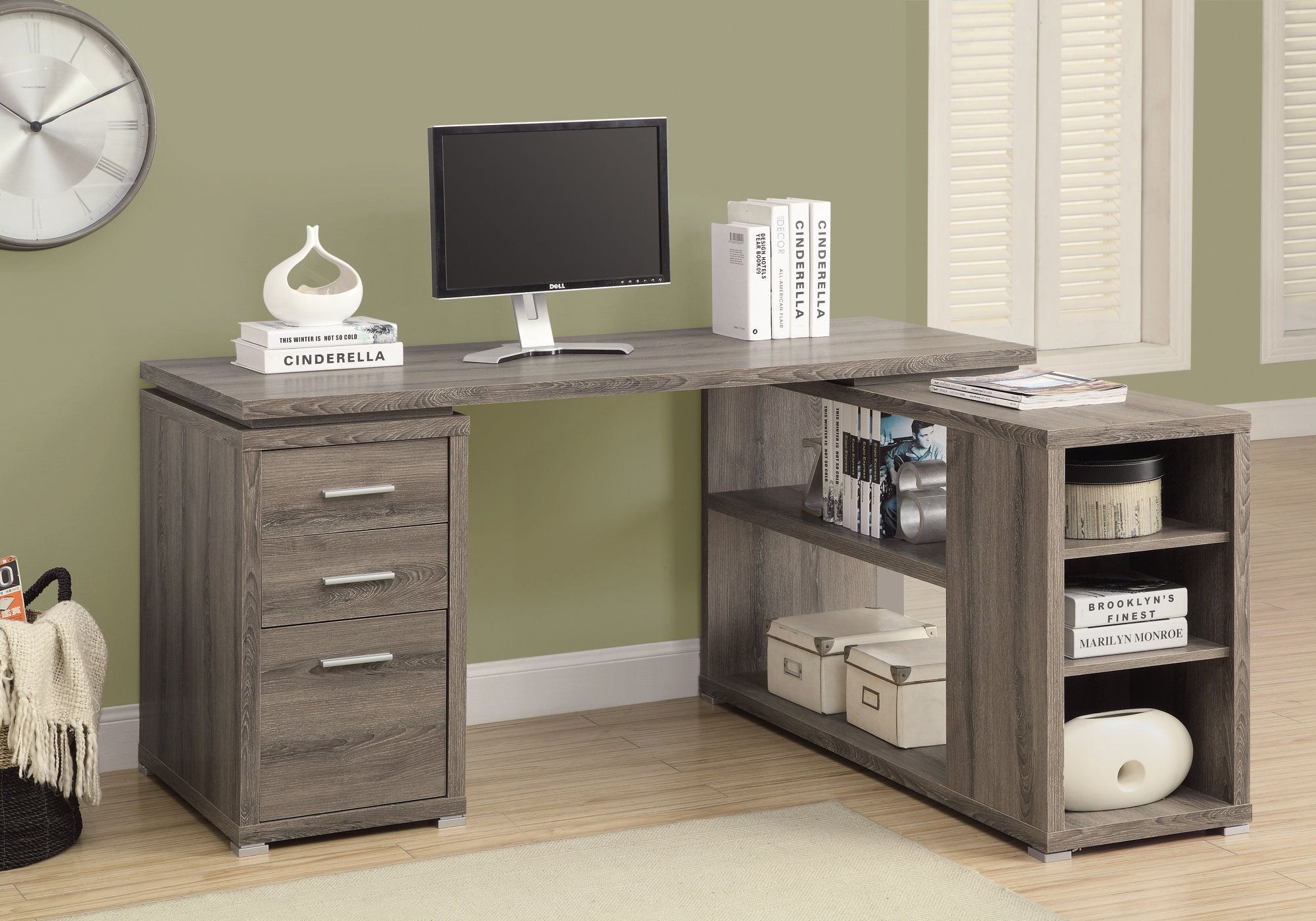 I 7319 - COMPUTER DESK - DARK TAUPE LEFT OR RIGHT FACING CORNER By Monarch Specialties Inc