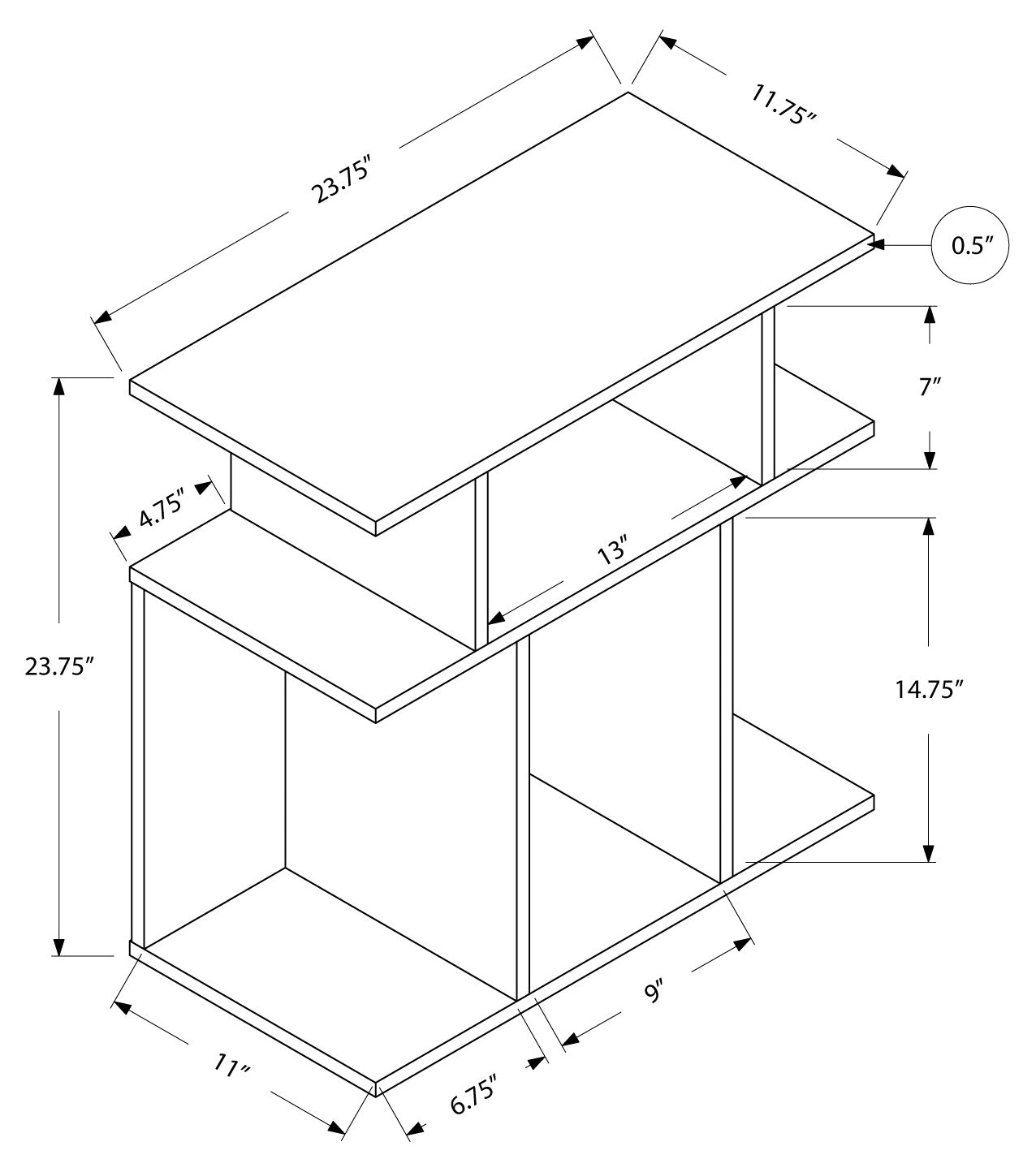 I 2473 - ACCENT TABLE - 24"H / BLACK