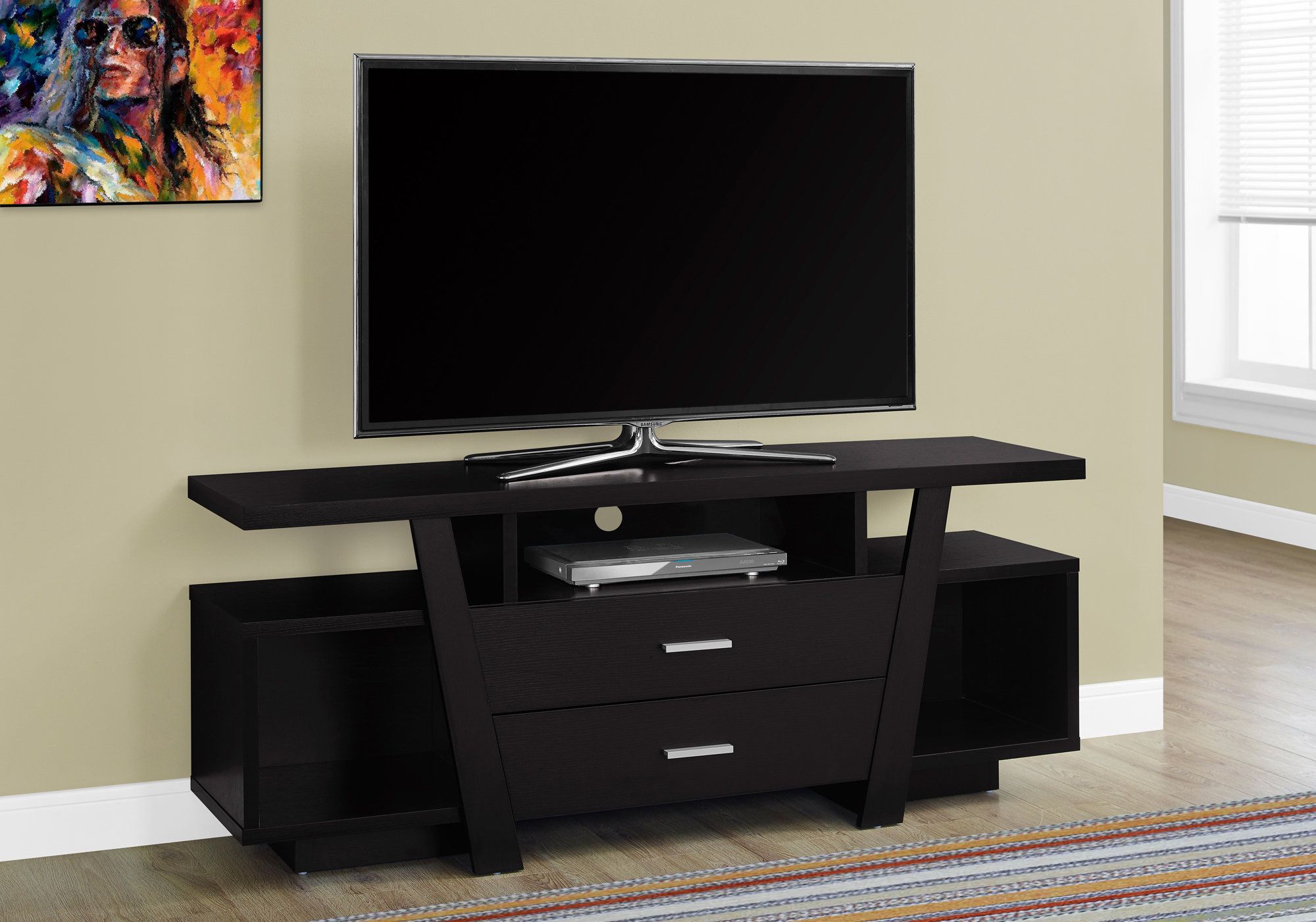 I 2720 - TV STAND - 60"L / ESPRESSO WITH 2 STORAGE DRAWERS BY MONARCH SPECIALTIES INC
